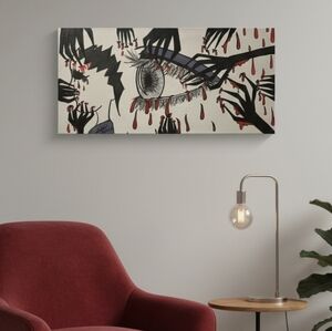 HANDCRAFTED Abstract Painting HANDMADE Artwork HANDPAINTED Wall Art Decor 12x24